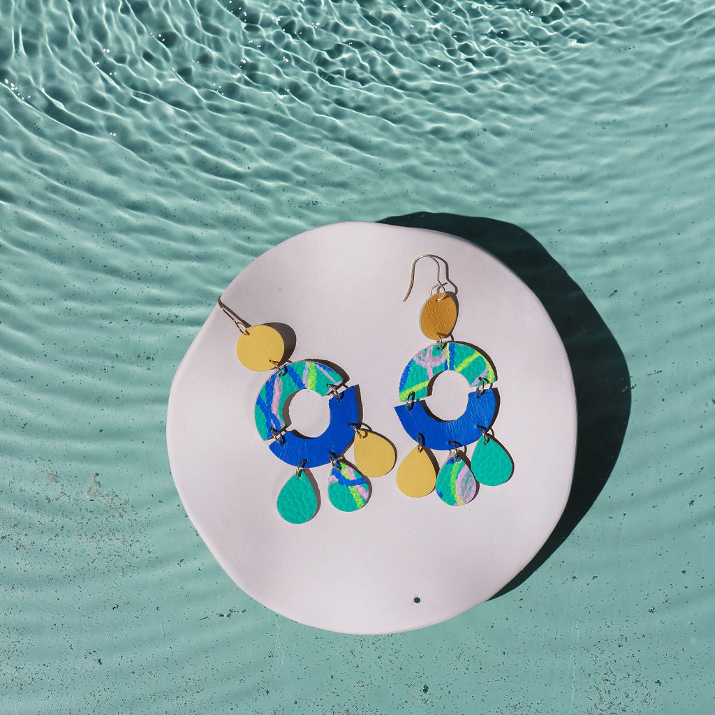 Blue Unity Statement Earrings 
