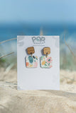 Watercolour Squares Drop  Earrings 