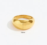 Waterproof dome Gold Ring on white back ground 