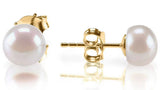 White Pearl Stud Earrings 