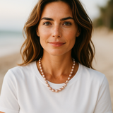 Freshwater Pearl Necklace Stainless Steel  Clasp