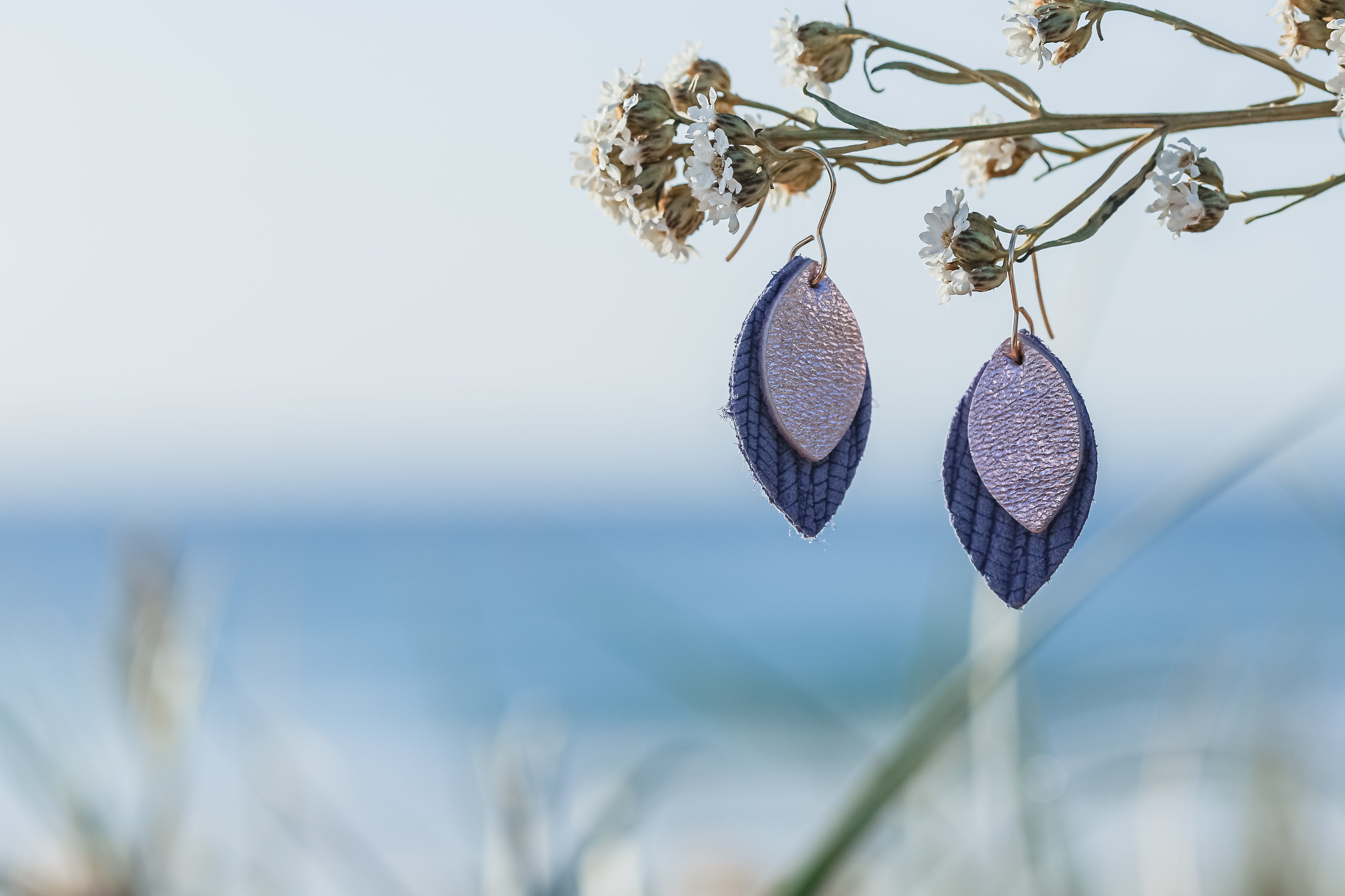 Sweet Drop Duo Leather Earrings