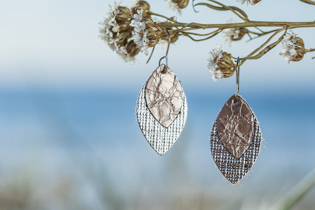 Sweet Drop Duo Leather Earrings