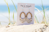 Boho rainbow Timber Arch drop earrings 