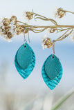 turquoise emboissed  drop  earrings 