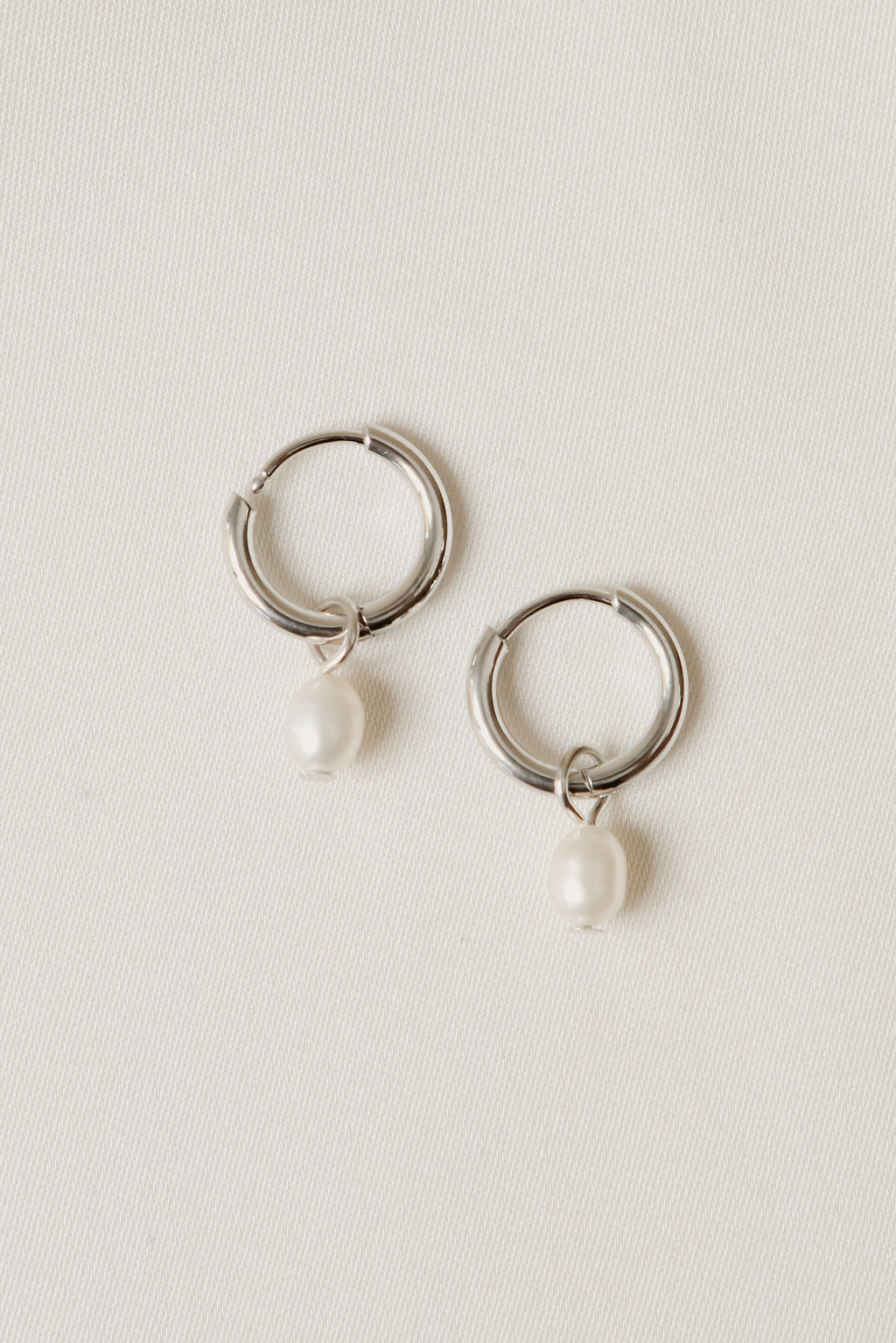 Stainless steel  Hoops with Freshwater Pearls