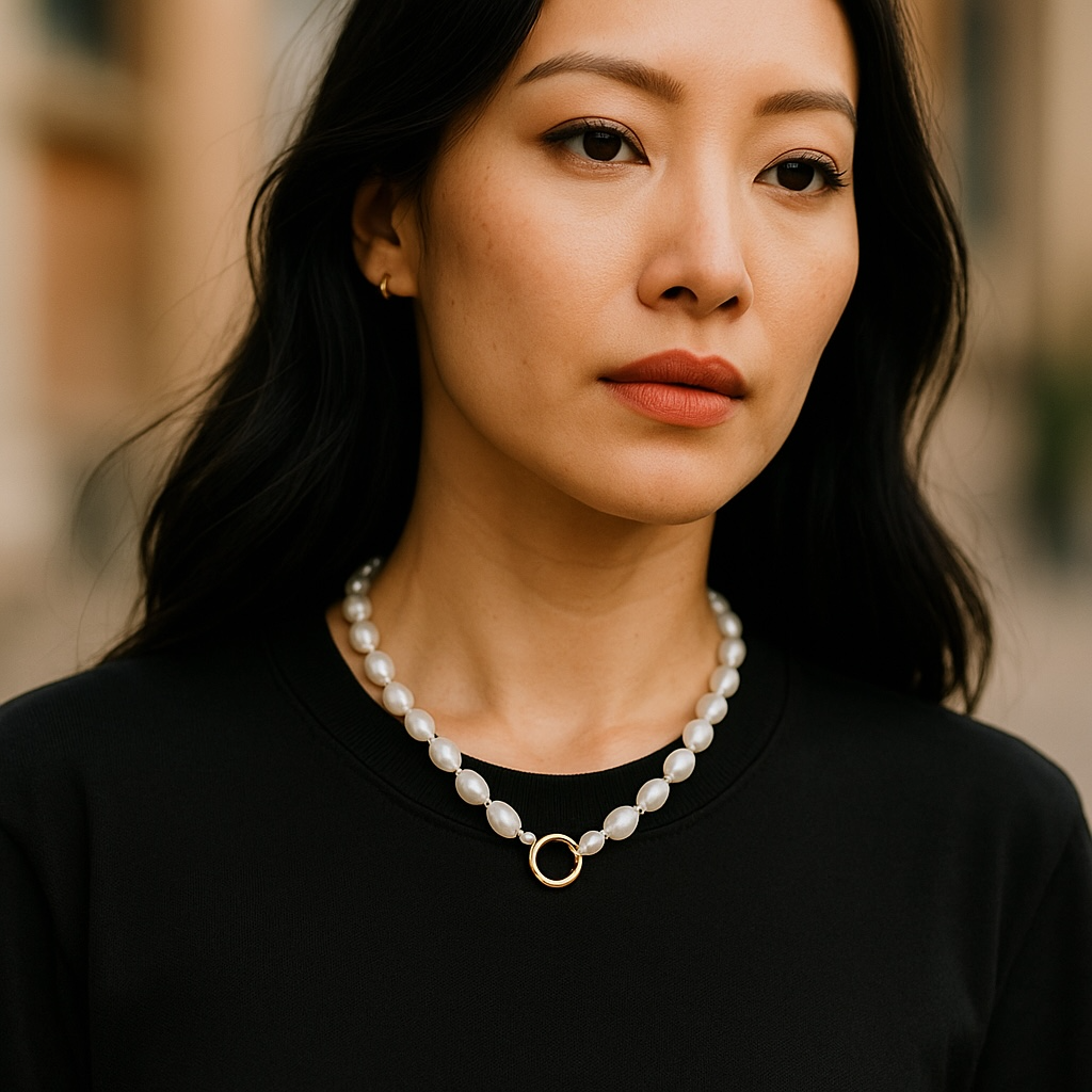 Freshwater Pearl Necklace Stainless Steel with toggle clasp