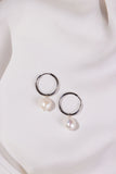 Silver Hoops with Freshwater Pearls